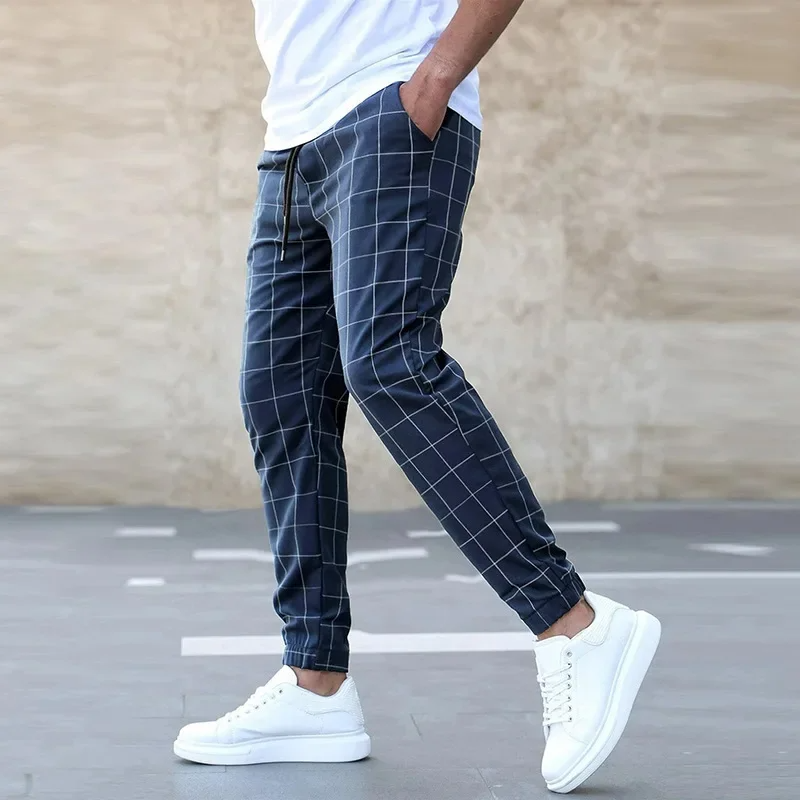 Herrarnas tryckta joggers med dragsko och tapered cuff