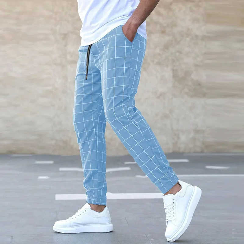 Herrarnas tryckta joggers med dragsko och tapered cuff