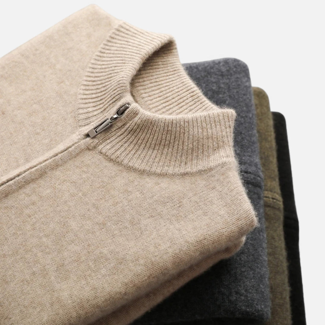 Valmonti | Herrcardigan – Merinoull med Dragkedja Elegans