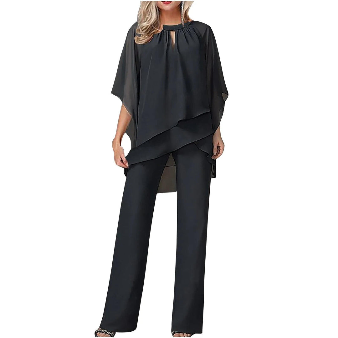 Kvinnors Chiffong Batwing Ärmar Formell Byxdress