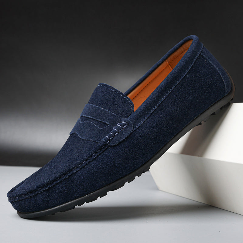 Herrens Mocka Penny Loafers Raffinerade Slip-On Casual Skor