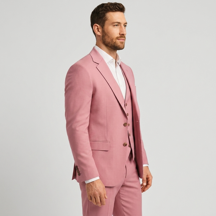 Herrens tre-delade skräddarsydda blazer, väst och byxdräkt