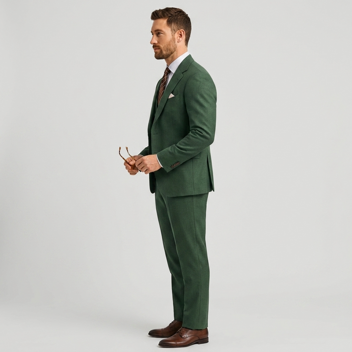 Herrens tre-delade skräddarsydda blazer, väst och byxdräkt