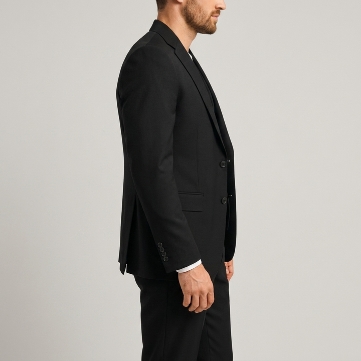 Herrens tre-delade skräddarsydda blazer, väst och byxdräkt