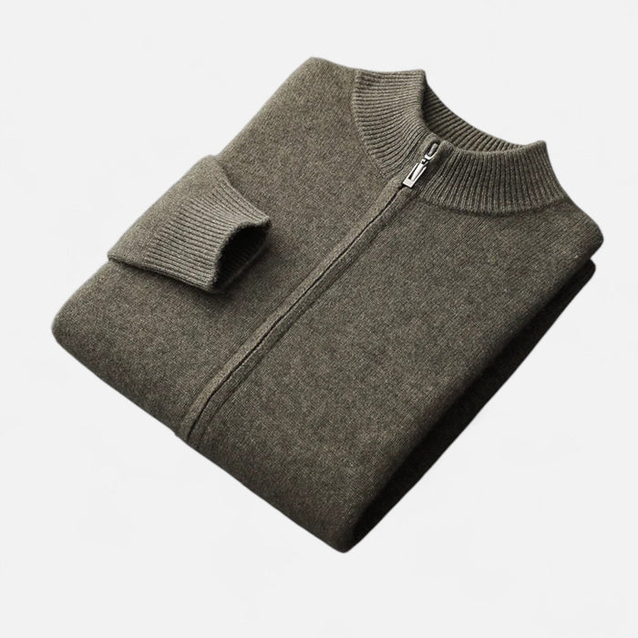 Valmonti | Herrcardigan – Merinoull med Dragkedja Elegans