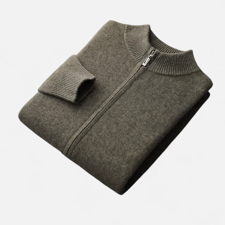 Valmonti | Herrcardigan – Merinoull med Dragkedja Elegans