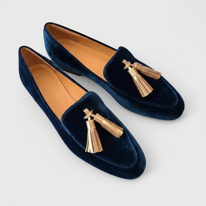 Dam Loafers med Tofsar och Platt Sula för Vardagsbruk