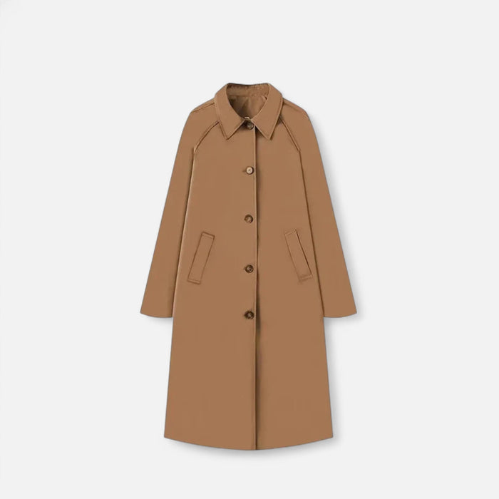 Valmonti | Damernas Långa Trench Coat – Retro Arv