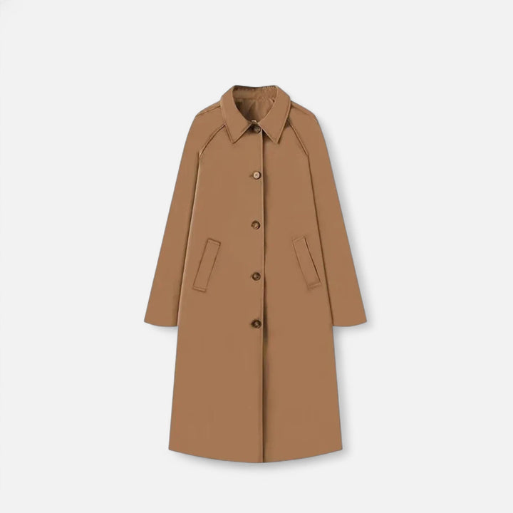 Valmonti | Damernas Långa Trench Coat – Retro Arv