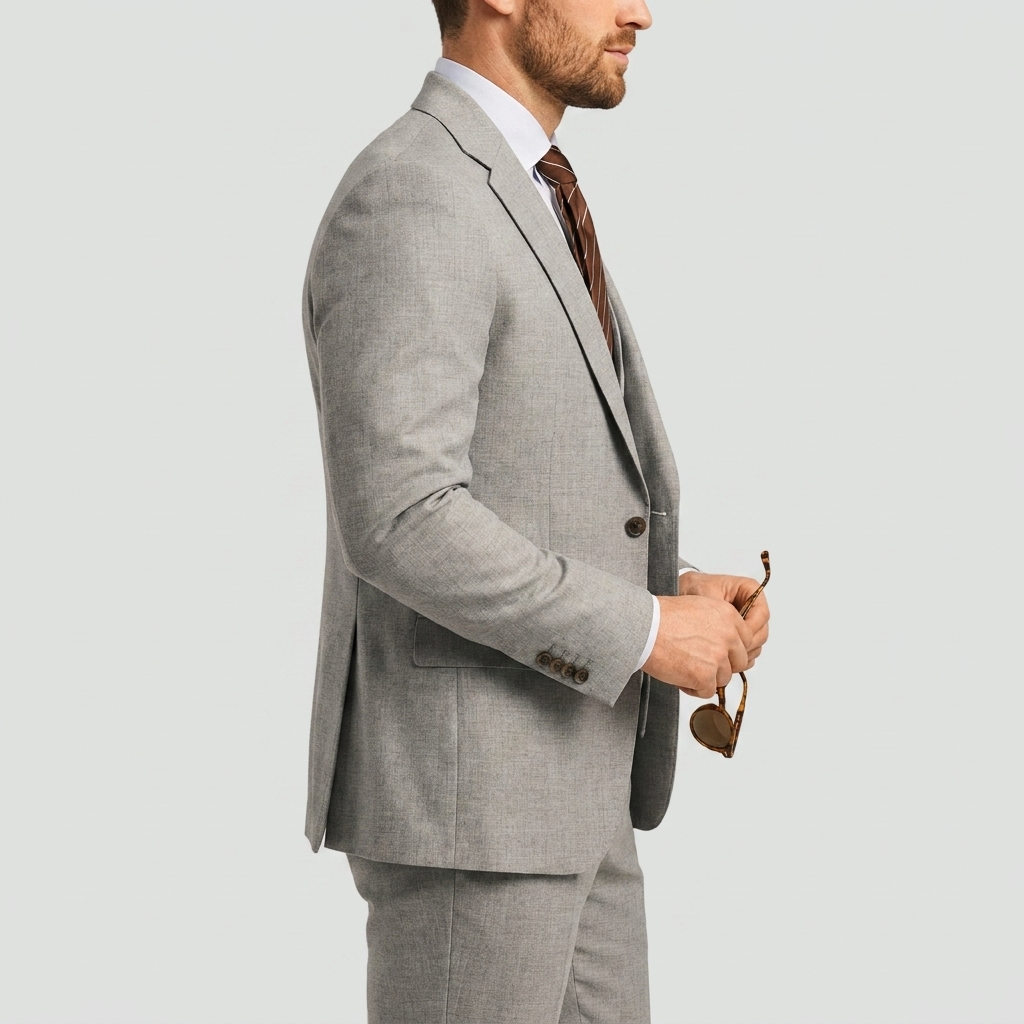Herrens tre-delade skräddarsydda blazer, väst och byxdräkt