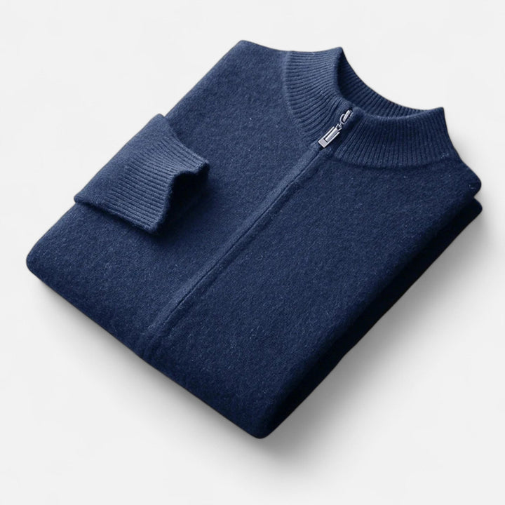 Valmonti | Herrcardigan – Merinoull med Dragkedja Elegans