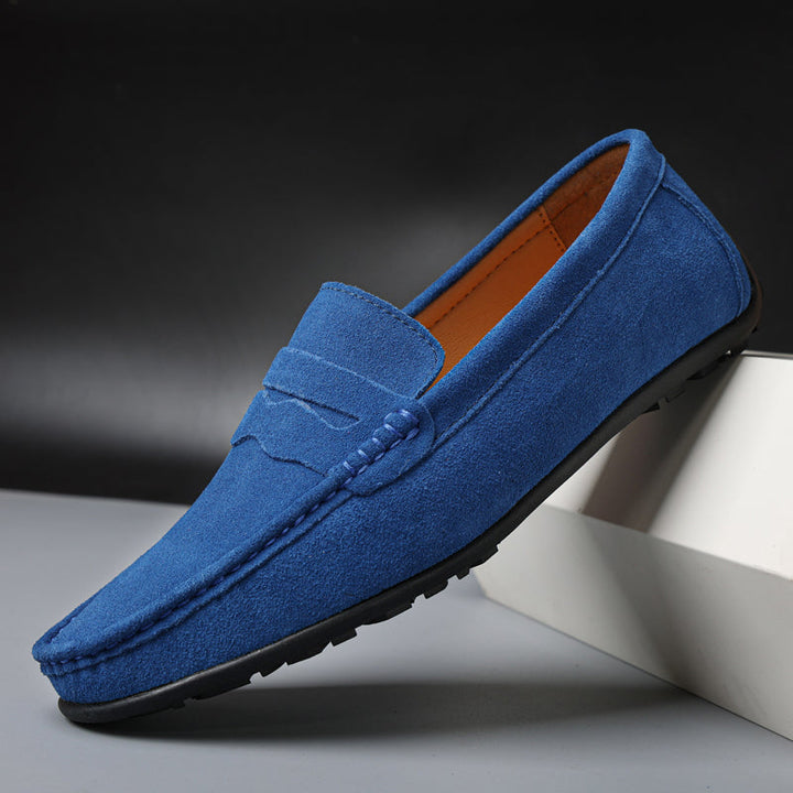 Herrens Mocka Penny Loafers Raffinerade Slip-On Casual Skor