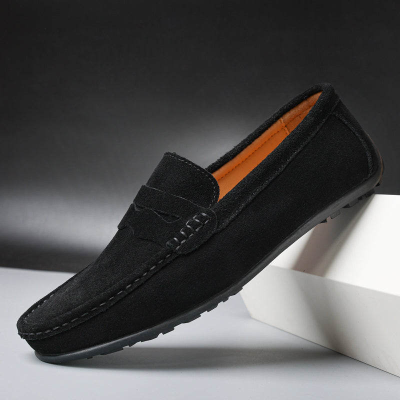 Herrens Mocka Penny Loafers Raffinerade Slip-On Casual Skor