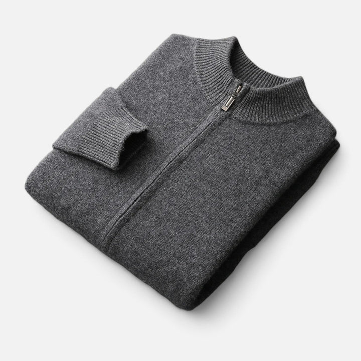 Valmonti | Herrcardigan – Merinoull med Dragkedja Elegans