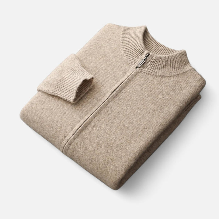 Valmonti | Herrcardigan – Merinoull med Dragkedja Elegans