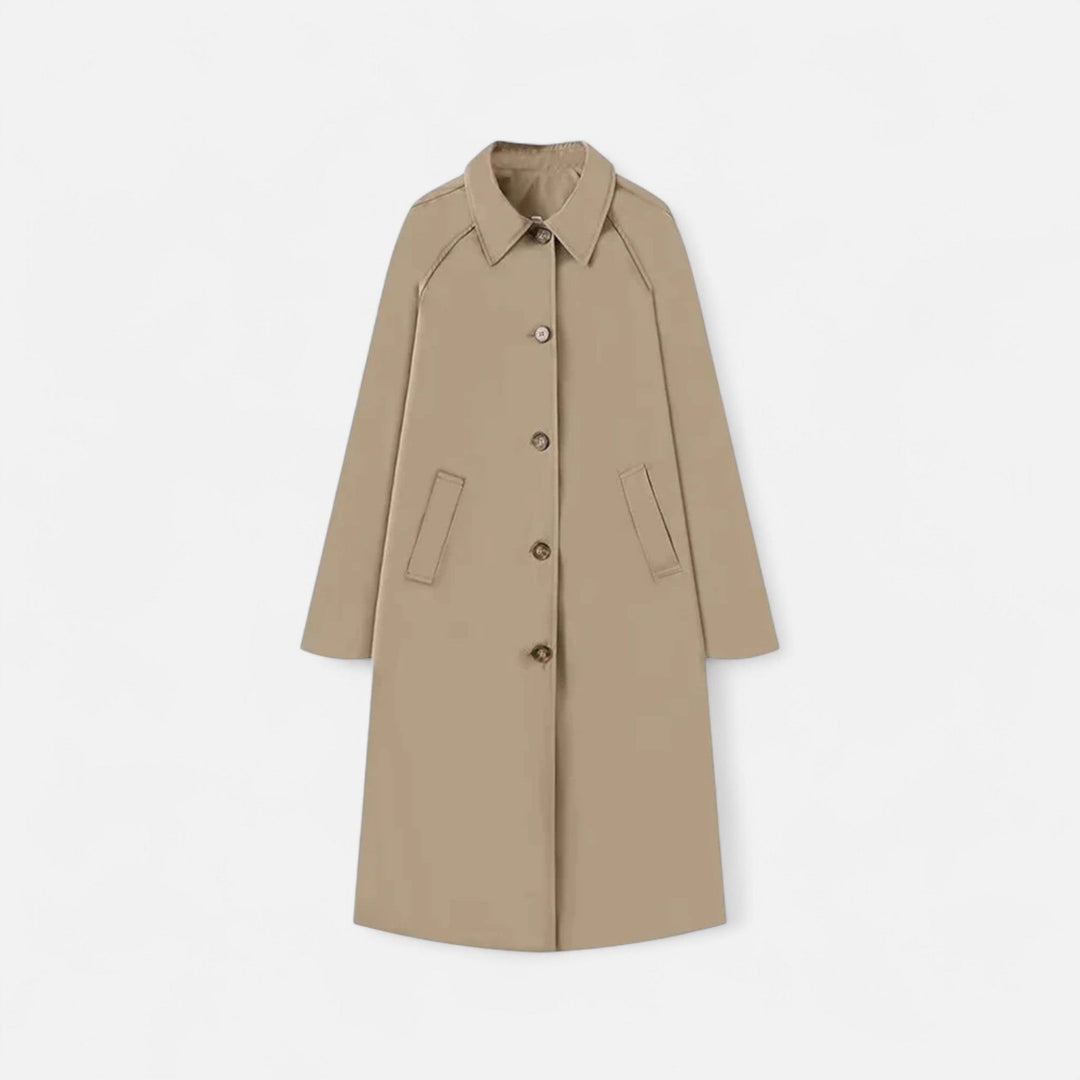 Valmonti | Damernas Långa Trench Coat – Retro Arv