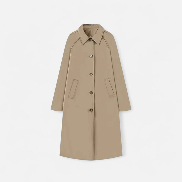 Valmonti | Damernas Långa Trench Coat – Retro Arv