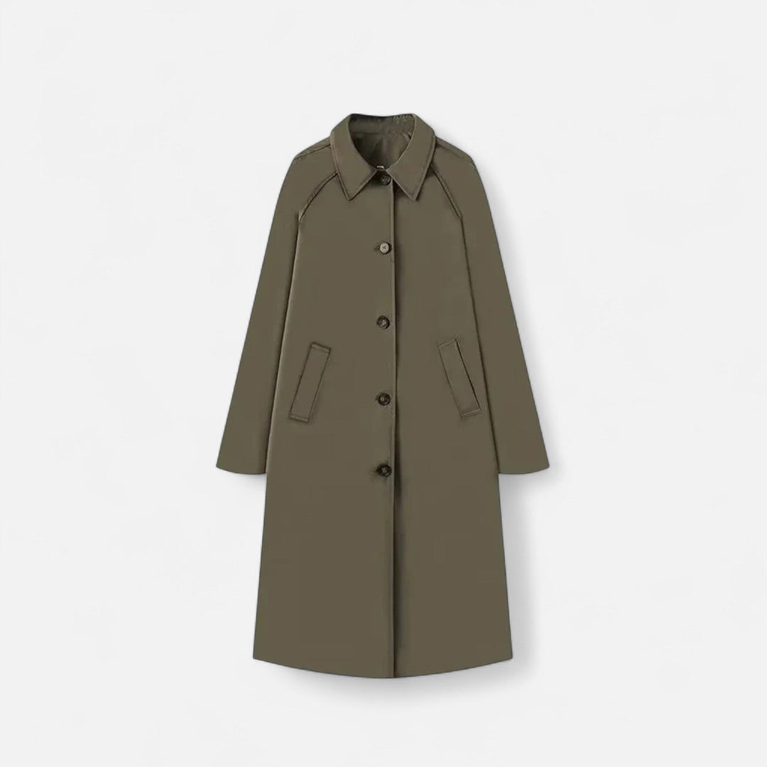 Valmonti | Damernas Långa Trench Coat – Retro Arv