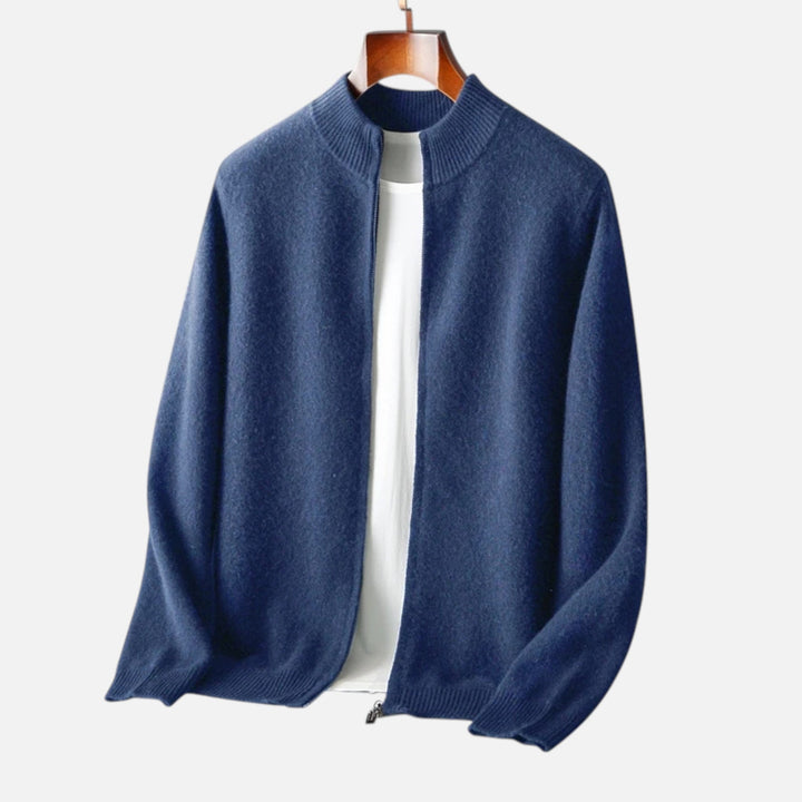 Valmonti | Herrcardigan – Merinoull med Dragkedja Elegans