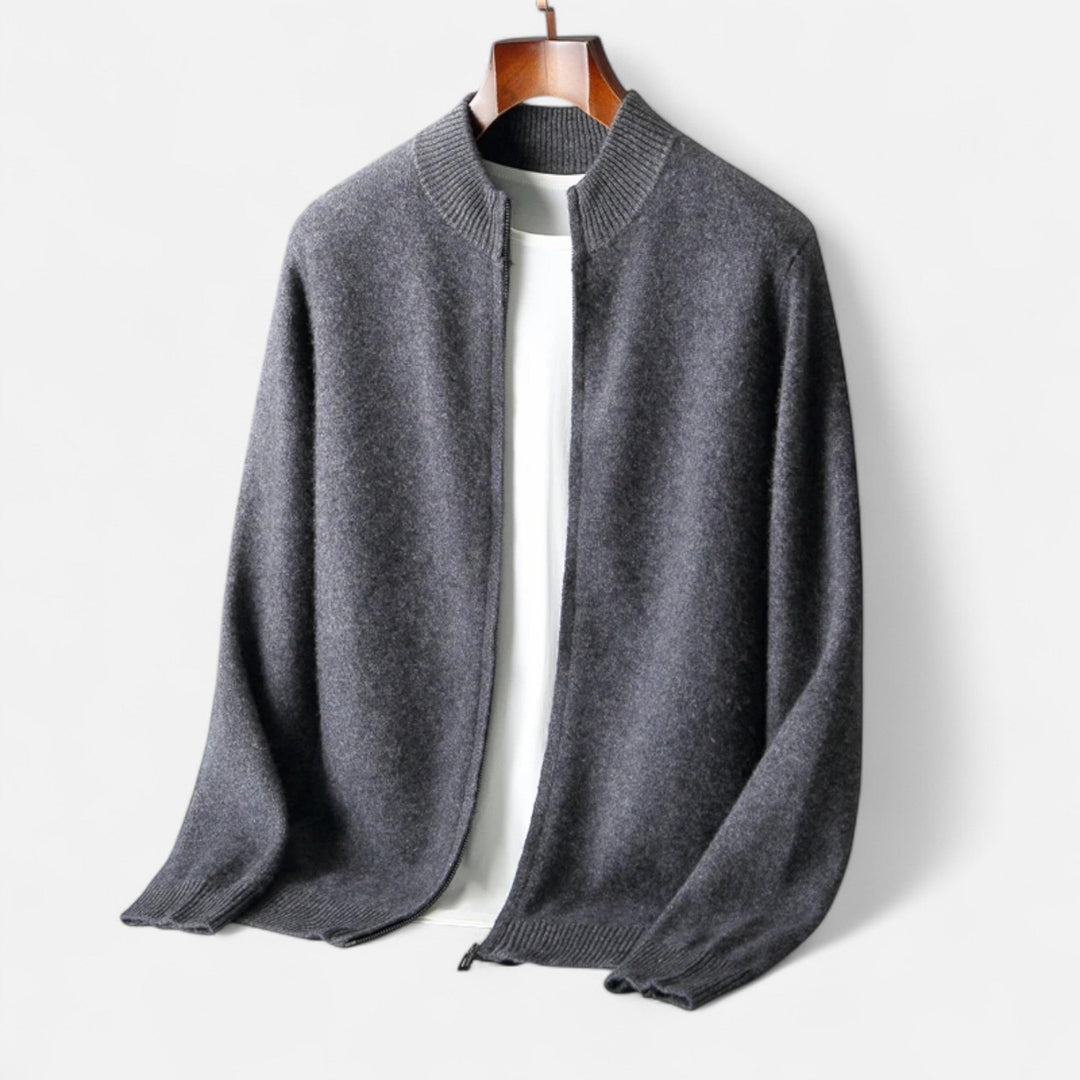 Valmonti | Herrcardigan – Merinoull med Dragkedja Elegans