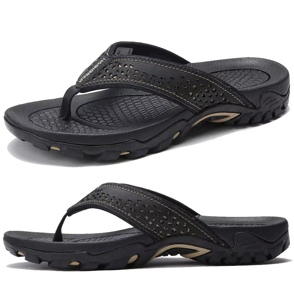 Herrars utomhus flip-flops med dämpad sula och texturerad sommar sandal