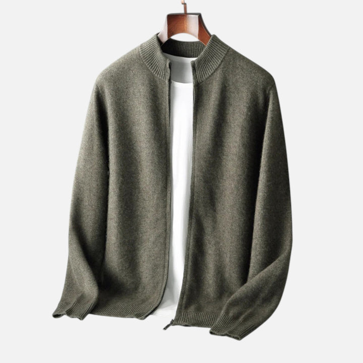 Valmonti | Herrcardigan – Merinoull med Dragkedja Elegans