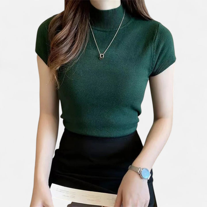 Valmonti | Damstickad Blus – Kortärmad Turtleneck Elegans