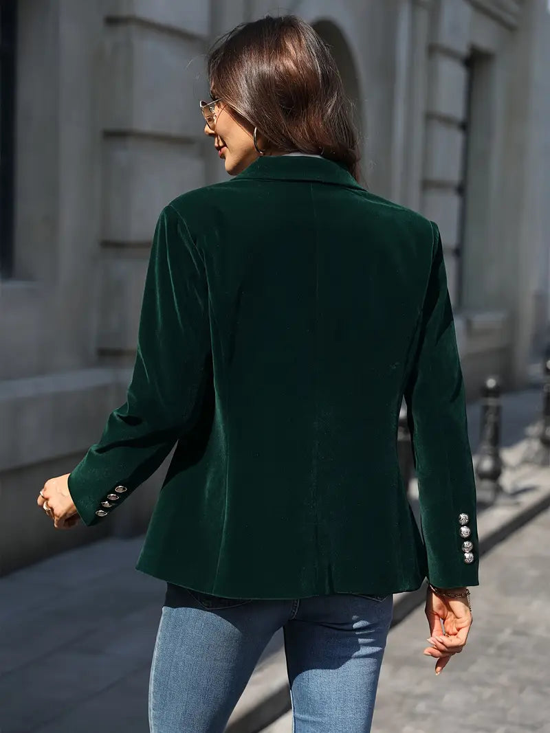 Kvinnors Skräddarsydda En-Knappl Blazer – Klassisk Kontorsjacka för Smart Casual och Festlig Klädsel