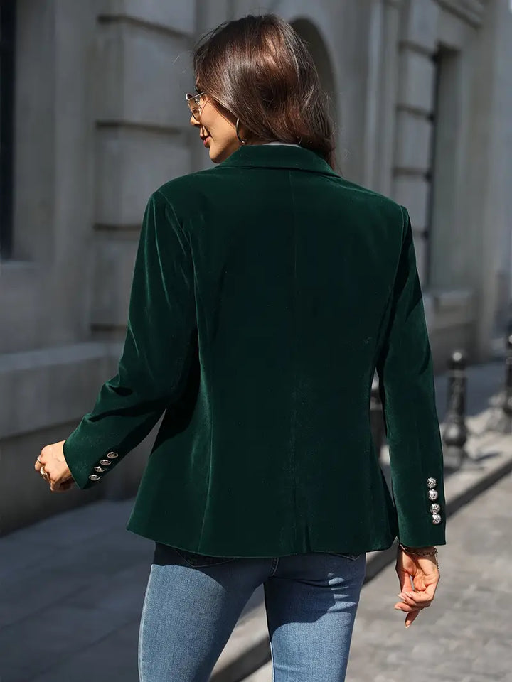 Kvinnors Skräddarsydda En-Knappl Blazer – Klassisk Kontorsjacka för Smart Casual och Festlig Klädsel