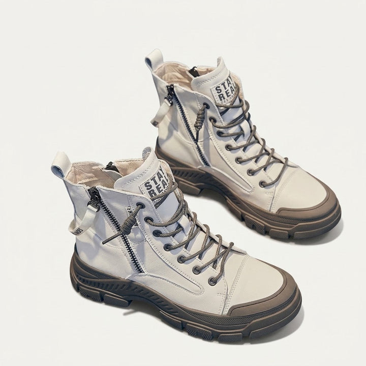 Kvinnors Hög-Top Sneakers Stövlar – Chunky Snörningsstil för Vardagligt Stadsliv