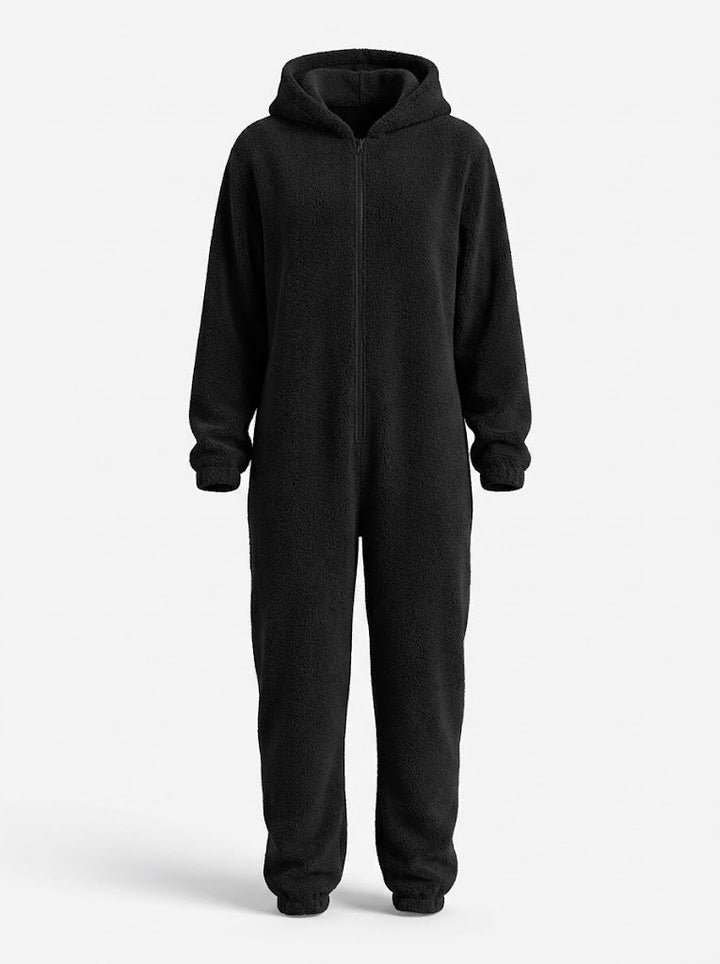 Kvinnors Hooded Fleece Onesie – Mysig Zip-Up Vinterloungewear för Kalla Nätter