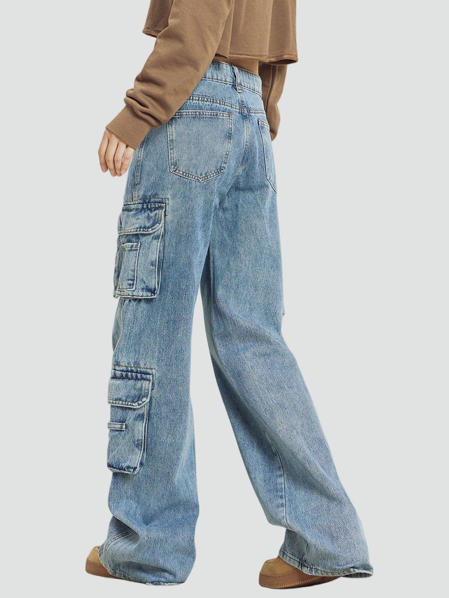 Kvinnors Cargo Jeans Vida Ben Utility Fickbyxor