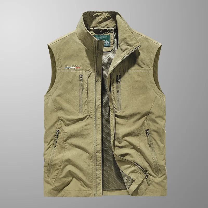 Herrarnas Bodywarmer med Dragkedja och Ståkrage Utomhusväst