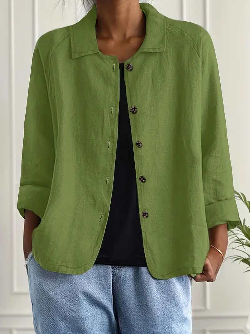 Kvinnors Lätta Knapp-Front Tröja Cardigan Casual Lager
