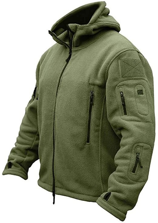Herrarnas Hooded Fleece-jacka – Varm flerficksutomhuslager för vandring och vardagsbruk