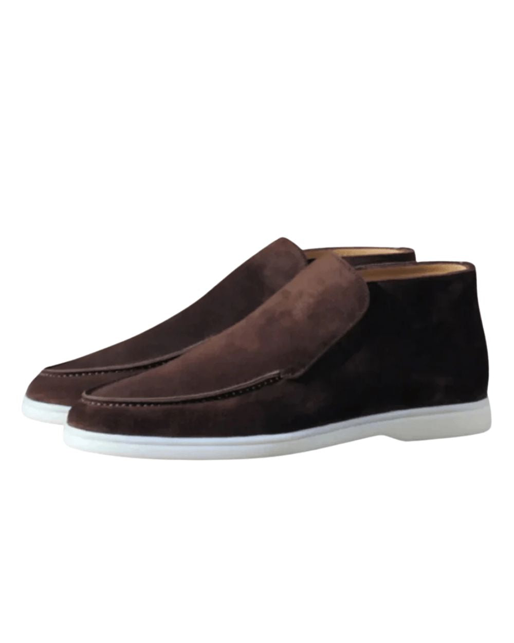 Herrens Hög Top Slip-On Loafers – Fina Smart Casual Stads skor