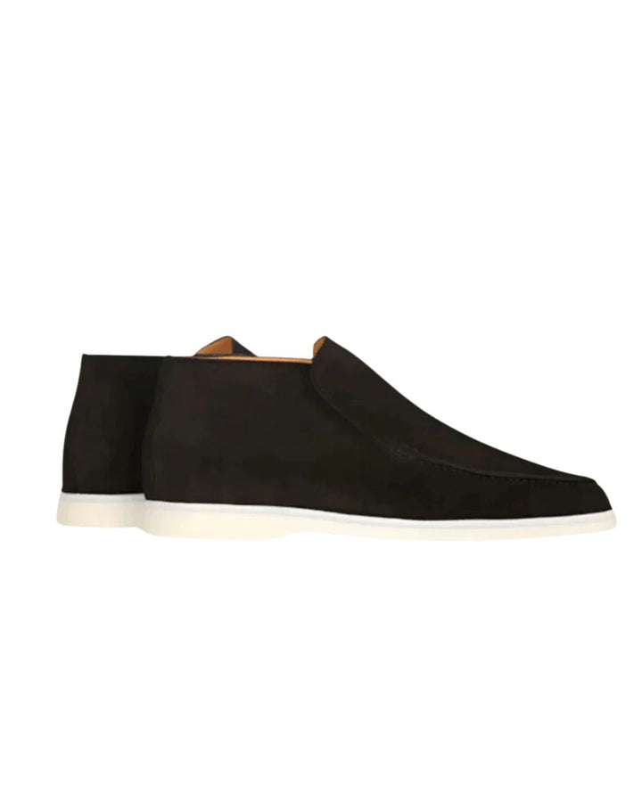 Herrens Hög Top Slip-On Loafers – Fina Smart Casual Stads skor
