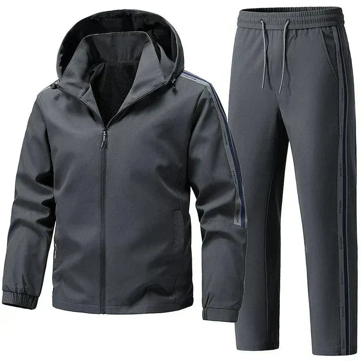 Herrens Hooded Tracksuit Set – Varm Tvådelad Outfit för Vinterresor