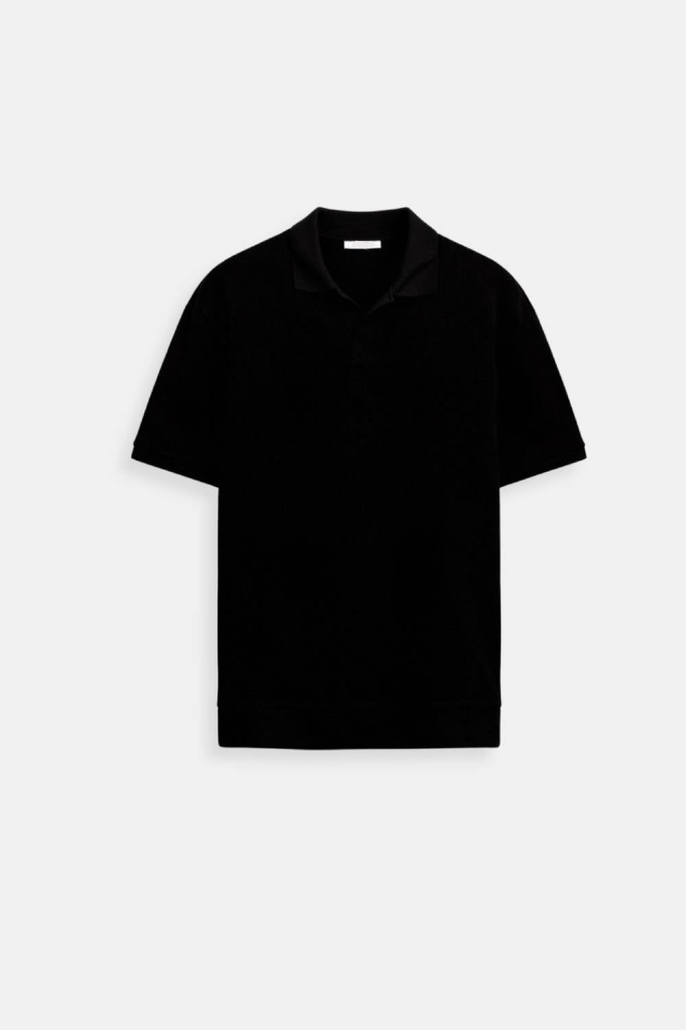 Herrars Strukturerad Polotröja Klassisk Kortärmad V-Hals Regular Fit Elegant Vardagsklädsel