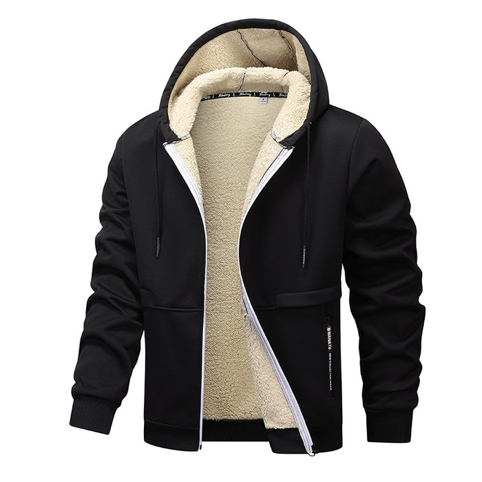 Melker | Tjock hoodiejacka herr med teddyfoder