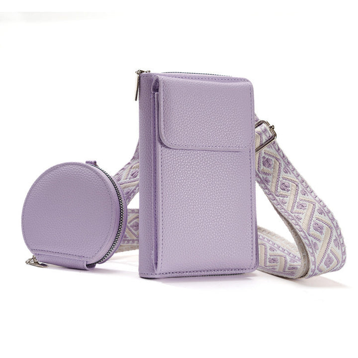 Kvinnors Crossbody Telefonväska Med Tryckt Bred Rem