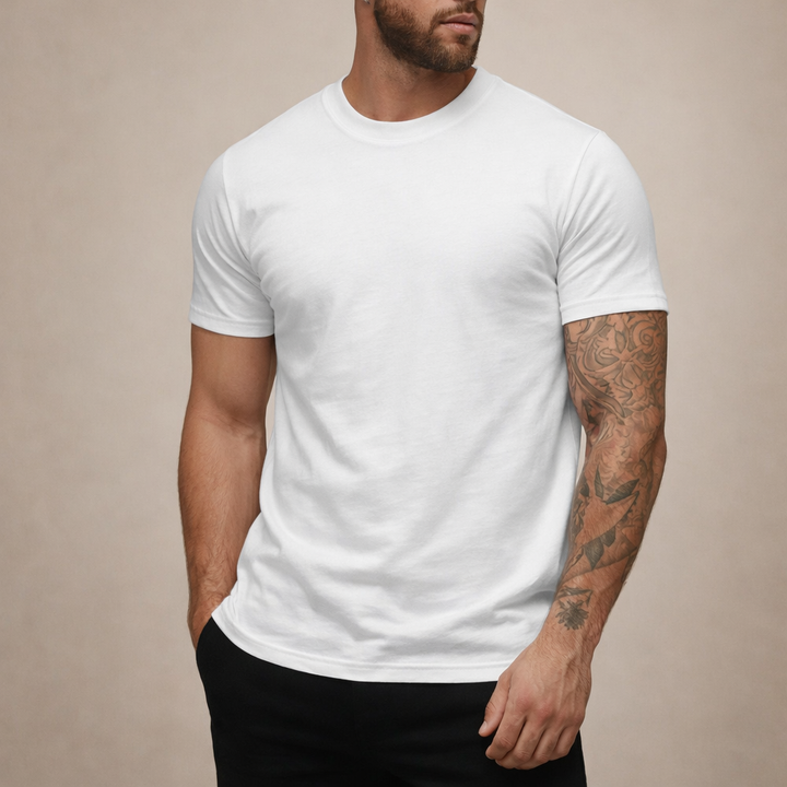 Herr Slim Fit Crew Neck Essential Cotton T-Shirt
