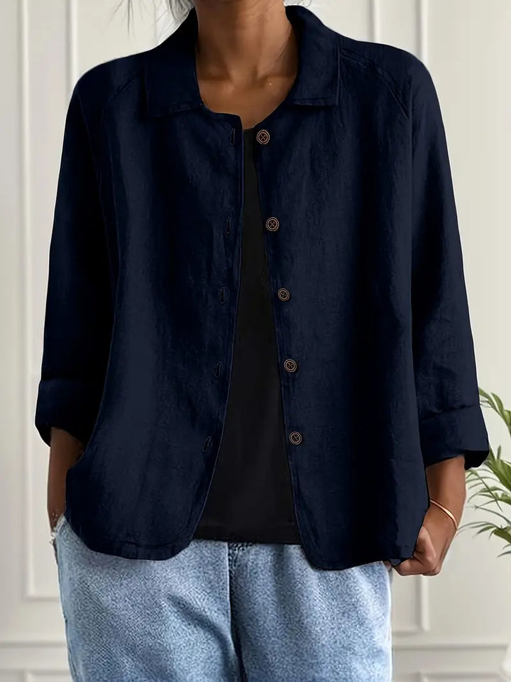 Kvinnors Lätta Knapp-Front Tröja Cardigan Casual Lager