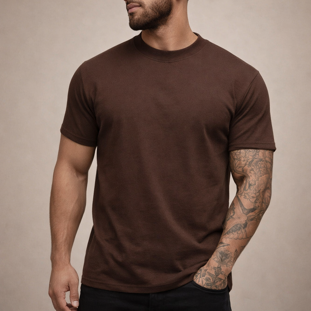 Herr Slim Fit Crew Neck Essential Cotton T-Shirt