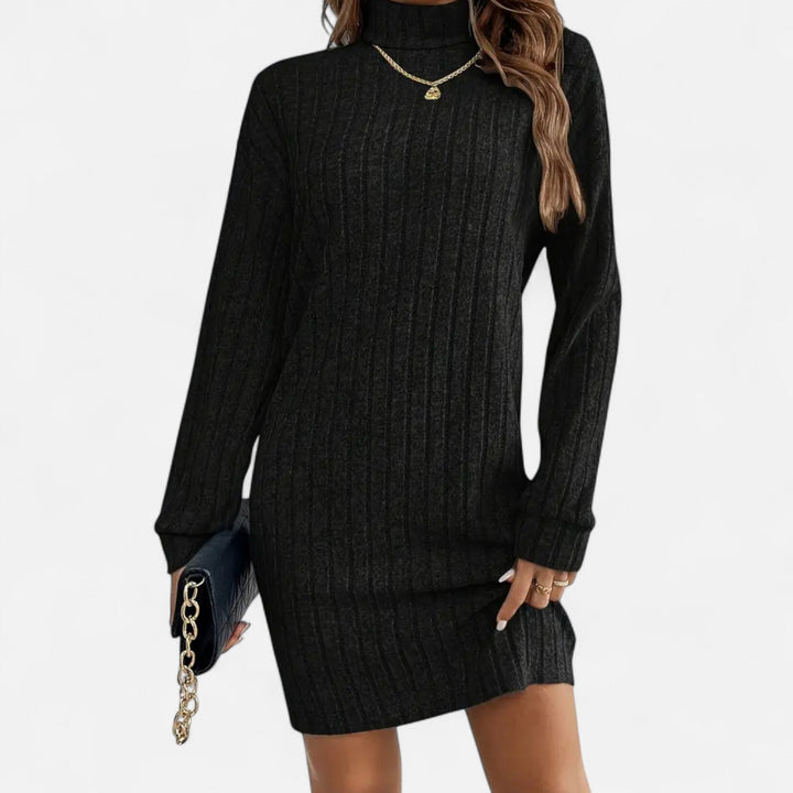 Valmonti | Dam Turtleneck Texturerad Stickad Klänning