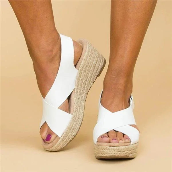 Kvinnors Wedge Sandaler Bekväma Lätta Andningsbara Sommar Eleganta Avslappnade Stiliga Skor