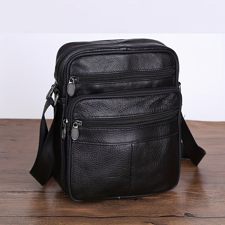 Herrars Multi Pocket Crossbody Bag Med Texturerad Yta