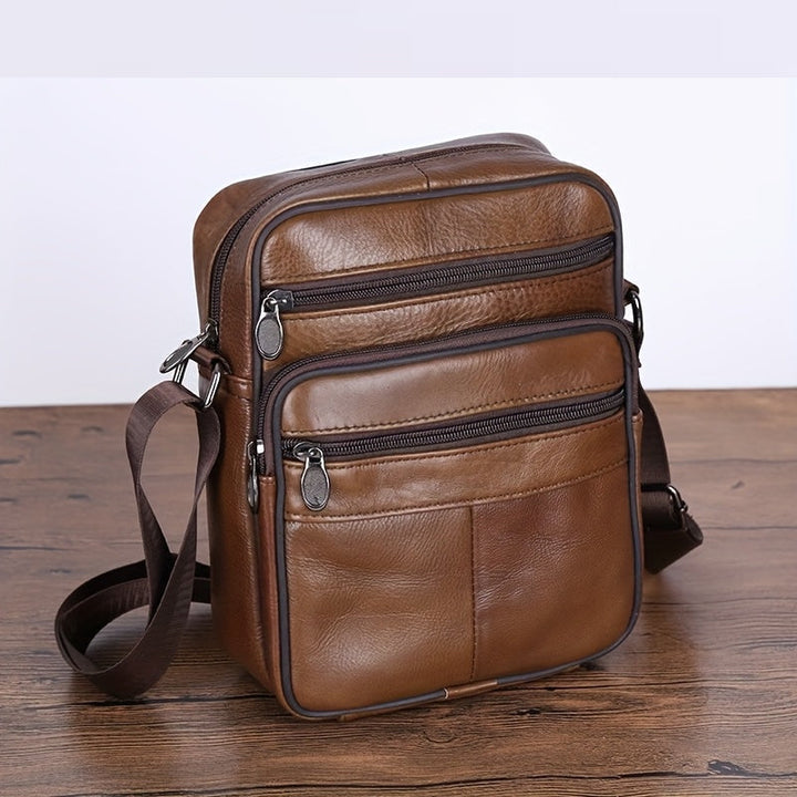 Herrars Multi Pocket Crossbody Bag Med Texturerad Yta