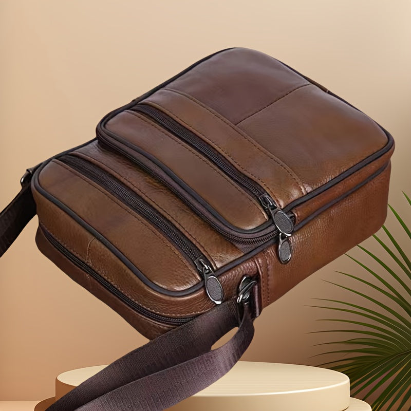Herrars Multi Pocket Crossbody Bag Med Texturerad Yta