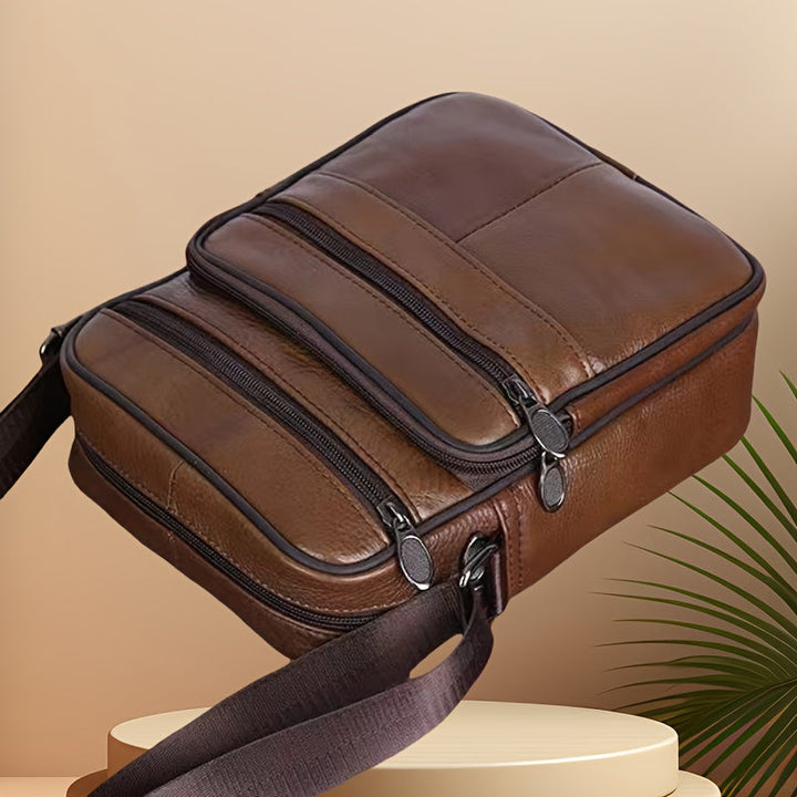 Herrars Multi Pocket Crossbody Bag Med Texturerad Yta